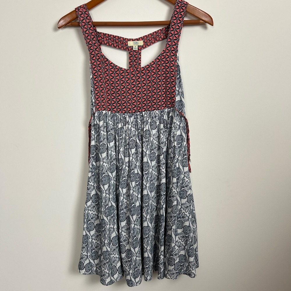 Kori America Boho Floral Babydoll Mini Dress Size M